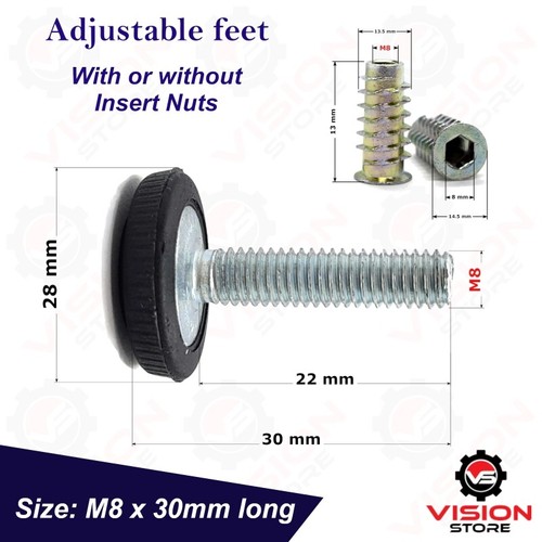 Adjustable furniture feet - adjustable,